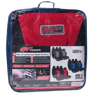 Универсални калъфи за седалки “GT POWER“ (черно и червено)